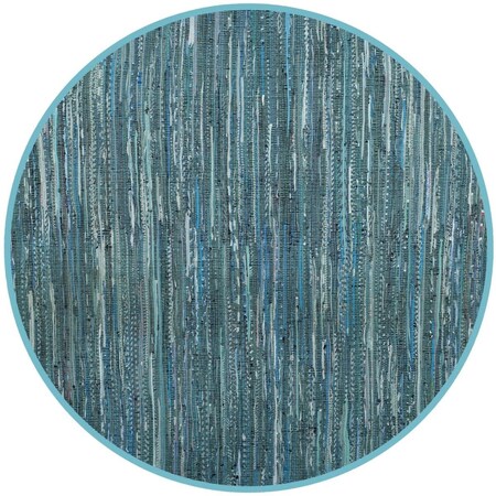 Safavieh Rag Rug Round Area Rug, Turquoise and Multicolor - 6 x 6 ft. RAR127C-6R